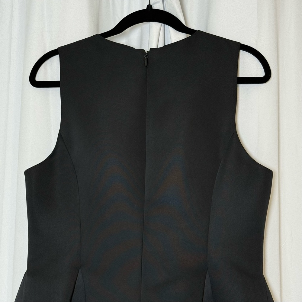 Halston Heritage Black Pleated Fit & Flare Cocktail Dress NWT Size 12 - Picture 9 of 13
